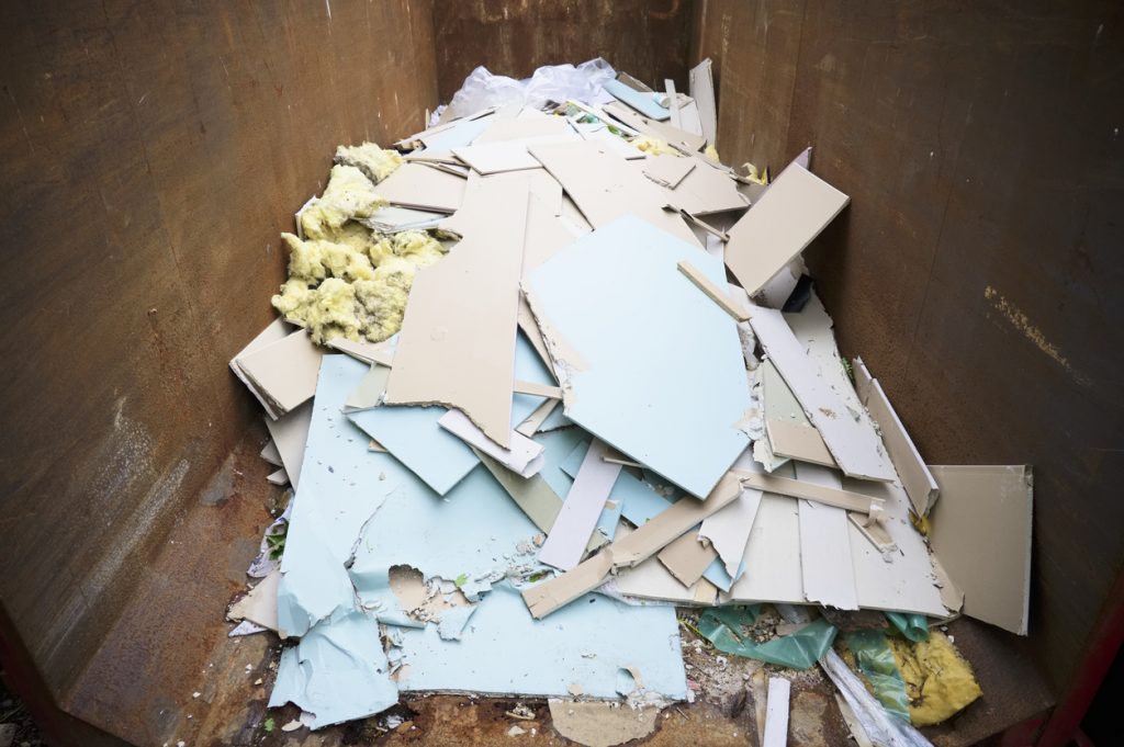 Most skip hire companies will refuse to accept a skip-load of plasterboard